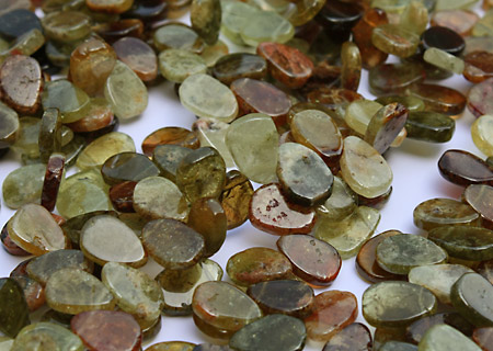 Green Garnet Flat Teardrop 8-10x12-13mm