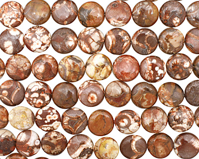 Bird's Eye Jasper Puff Coin 16mm