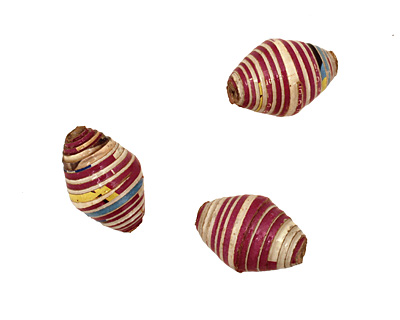 African Paper (magenta, white, stripe) Rice 24-26x16-17mm