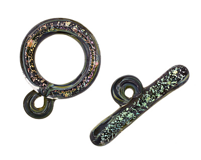 Grace Lampwork Planetarium Toggle Clasp 25-26x31-31mm, 39-40mm