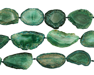 Ocean Green Agate Natural Edge Freeform Faceted Slab 44-69x28-40