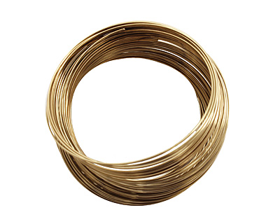Remembrance Stainless Steel Memory Wire Harvest Gold Bracelet 1 oz.