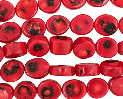 Coral Oval Nugget 18-21x14-18mm