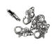 Antique Silver (plated) Floral Lobster Clasp 25x14mm