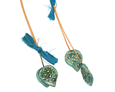 Humble Beads Polymer Clay Teal Petal Headpin 18x20mm