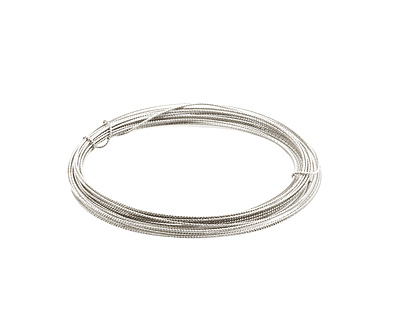 German Style Wire Silver (plated) Fancy Round 21 gauge, 4 meters