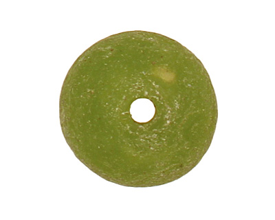 African Recycled Glass (olive) Irregular Round 13-14mm