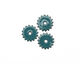 C-Koop Enameled Metal Peacock Blue Small Closed Gear 16mm