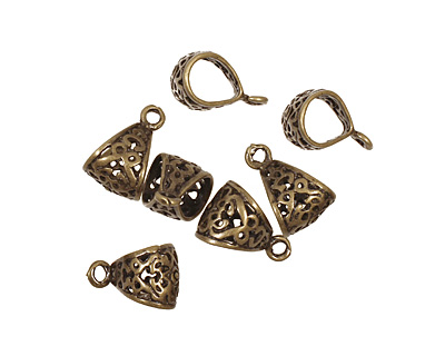Antique Brass (plated) Large Filigree Bail 12x18mm