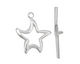 Silver (plated) Stylized Star Toggle Clasp 24x20mm, 29mm bar