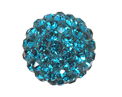 Teal Pave Round 10mm (1.5mm hole)