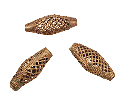 African Brass Criss Cross Rice 46-48x18-19mm