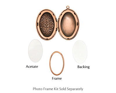 Antique Copper (plated) Oval Ornate Heirloom Locket 27x37mm
