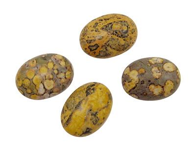 Yellow Leopardskin Jasper Oval Cabochon 18x25mm