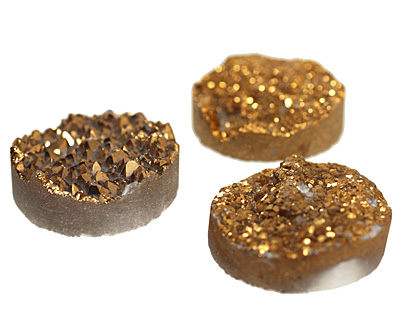 Druzy (metallic gold) Round Cabochon 30mm