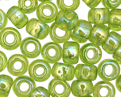 TOHO Transparent Rainbow Lime Green Round 6/0 Seed Bead