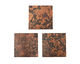 Lillypilly Mottled Scrolling Vine Embossed Patina Copper Sheet 3"x3", 36 gauge