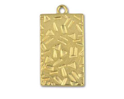 TierraCast Gold (plated) Textured Rectangle 19x35mm