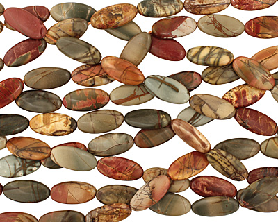 Red Creek Jasper Flat Oval 25x12mm