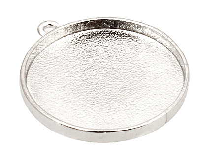 Nunn Design Sterling Silver (plated) Grande Circle Bezel Pendant 38x34mm