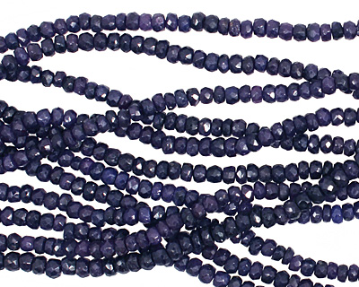 Sapphire (color enhanced) Faceted Rondelle 4mm