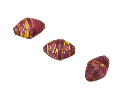 African Paper (purple, pink w/yellow) Rice 24-26x16-17mm