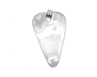 Silver (plated) Lipped Heart Bezel 29x53mm