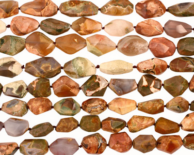 Thunder Egg Agate Faceted Flat Slab 14-22x11-15mm