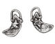 Rustic Charms Sterling Silver Little Moon w/ Star Charm 8x14mm