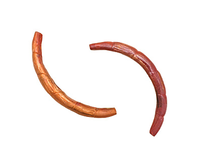Patricia Healey Copper Curved Textured Tube Bead 39x9mm