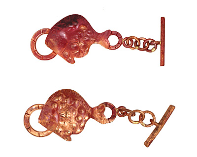 Patricia Healey Copper Fish Toggle Clasp 46x24mm, 22mm bar