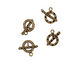 Antique Brass (plated) Multi-Bezel Roped Toggle Clasp 13x17mm, 22x7mm