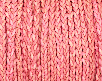 Natural Pink Flat Braided Leather Cord 5mm