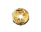 Gold (plated) Teal Rhinestone Rondelle 3x6mm