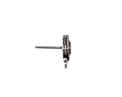 TierraCast Antique Silver (plated) Faceted Diamond Ear Post 10x12mm