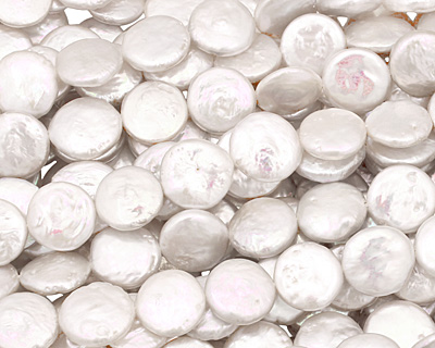 Pearly White Coin 12-14mm