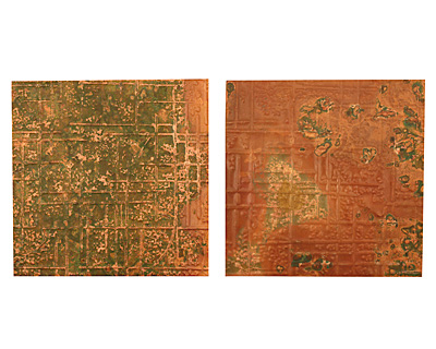 Lillypilly Verde Bamboo Embossed Patina Copper Sheet 3
