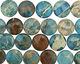 Turquoise Impression Jasper Puff Coin 25mm