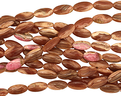 Brown Rhodochrosite Flat Oval 20x10mm