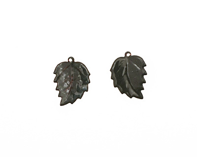 C-Koop Enameled Metal Steel Gray Leaf 15x20mm
