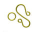 Peridot Enameled Copper S Clasp 20x13mm, 8mm ring
