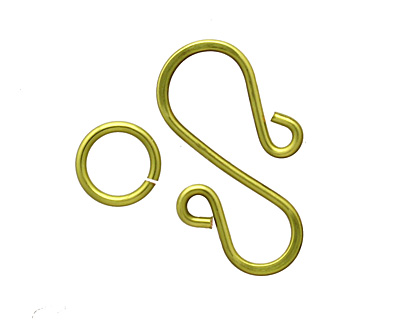 Peridot Enameled Copper S Clasp 20x13mm, 8mm ring