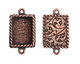 Nunn Design Antique Copper (plated) Mini Ornate Rectangle Bezel Link 24x14mm