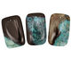 Black & Sea Green Agate Rectangle Pendant 35x55mm