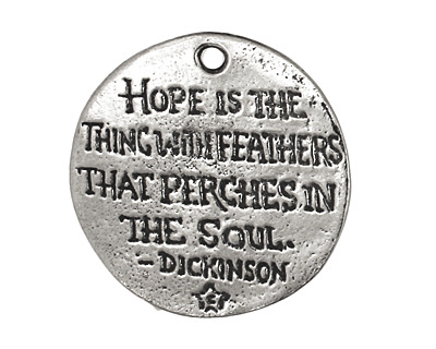 Green Girl Pewter Bird Hope Pendant 28mm