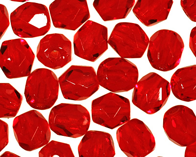 Czech Fire Polished Glass Ruby Round 4mm