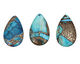 Blue Agate & Pyrite Teardrop Pendant 30x48mm