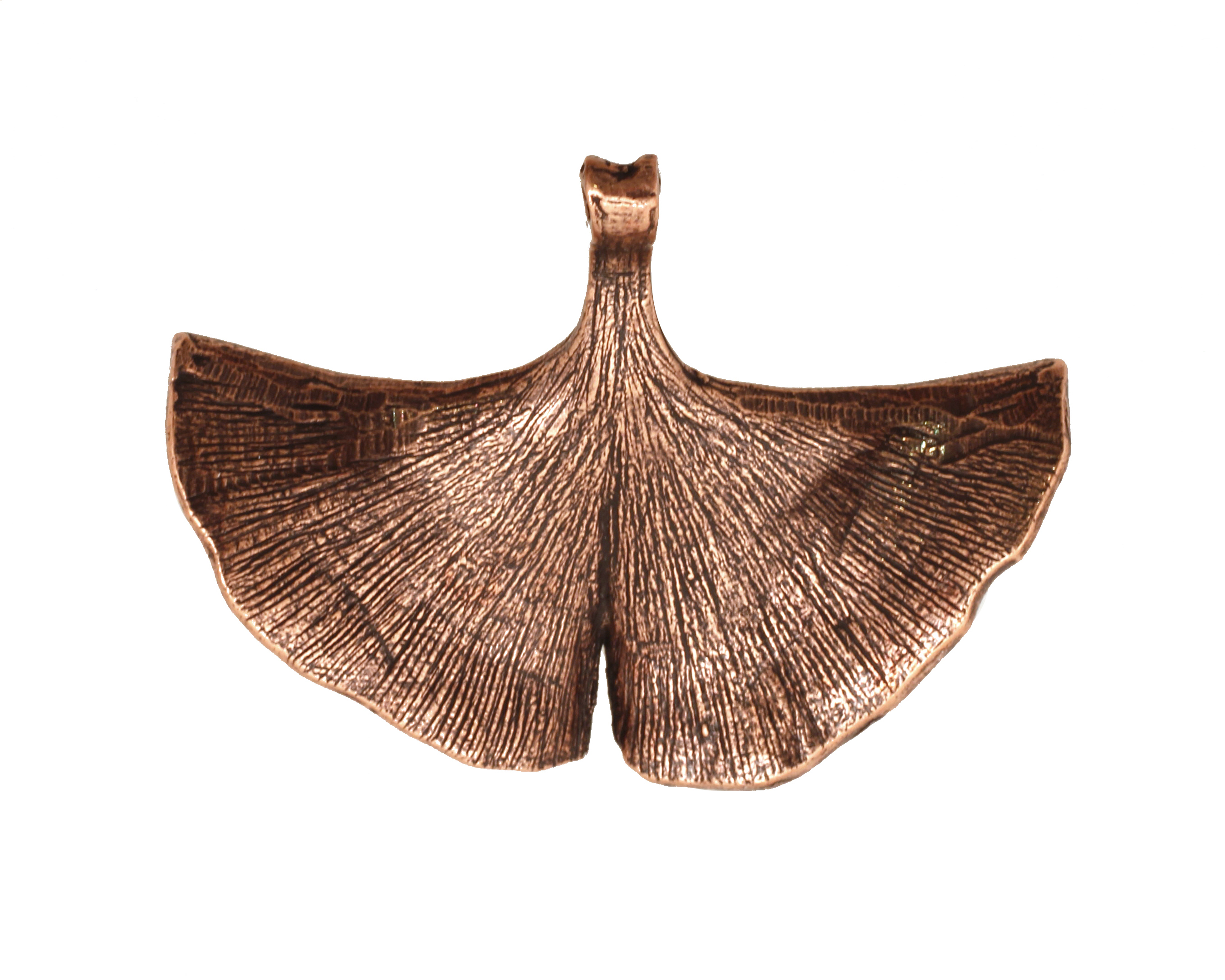 Ezel Findings Antique Copper Ginkgo Leaf Pendant 40x30mm
