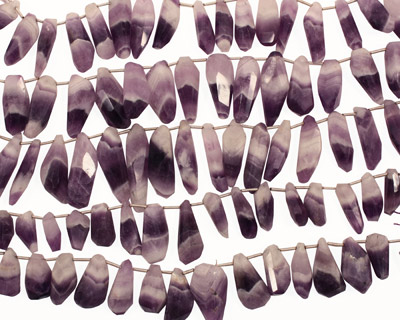 Dogtooth Amethyst Faceted Freeform Drop 8-11x16-30mm