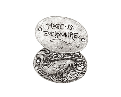 Green Girl Pewter Narwhal Link 28x20mm